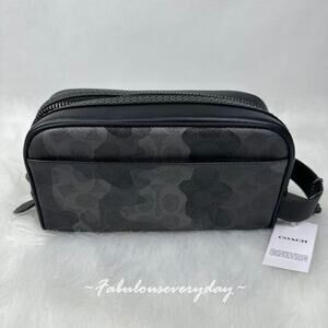 Coach Small Travel Kit In Signature Camo Print In Grey Multi CX879 NWT
